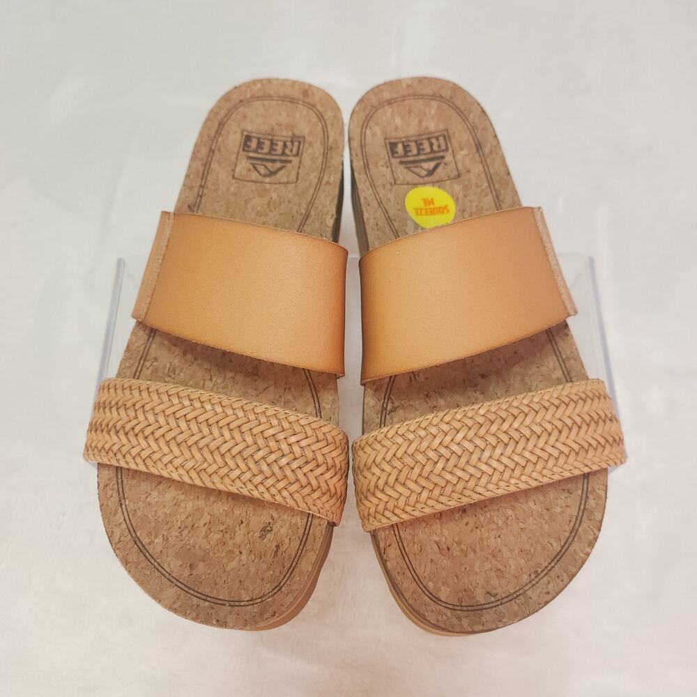 Reef Cushioned Vista Hi Flatform Sandal Womens 5 Natural Braid Platform Tan - Picture 5 of 11